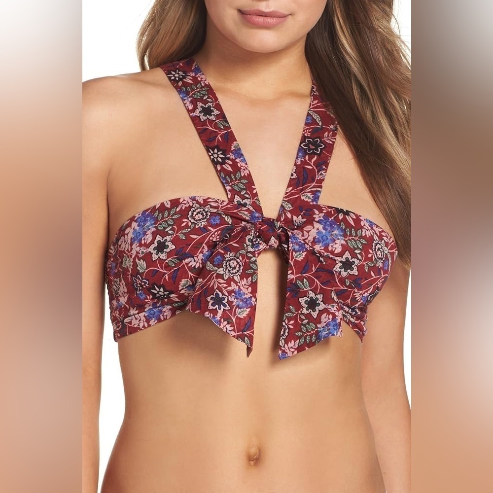 FREE PEOPLE Berry Neon Field Tiny Bralette Top‎ Large